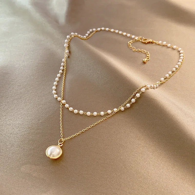Featured image for 'Summer Double-layer Pearls Necklace INS Fashion Clavicle Chain Necklace Jewelry For Beach' • Lord Lifestyle