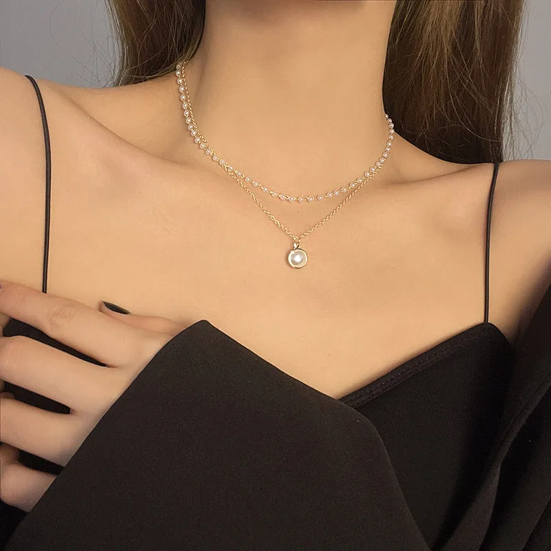 Featured image for 'Summer Double-layer Pearls Necklace INS Fashion Clavicle Chain Necklace Jewelry For Beach' • Lord Lifestyle
